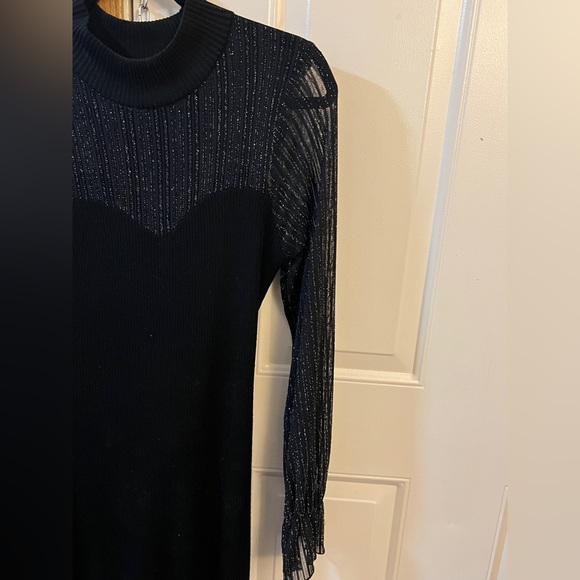 Worn once. Very flattering black stretchy dress with Sheer chest area. - Picture 6 of 9